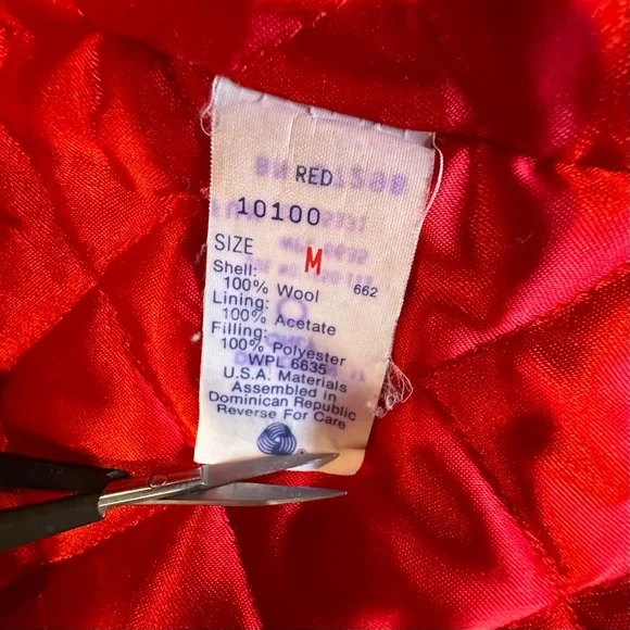 Vintage Woolrich Women’s Coat 100% Pure Wool Red Pea Coat Size M - Picture 6 of 10